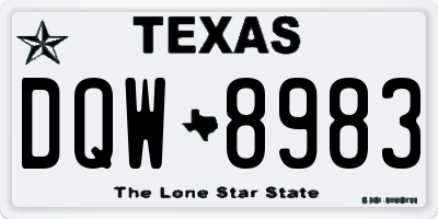 TX license plate DQW8983