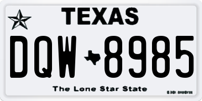 TX license plate DQW8985