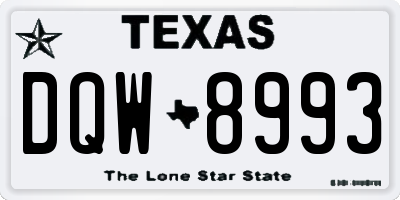 TX license plate DQW8993