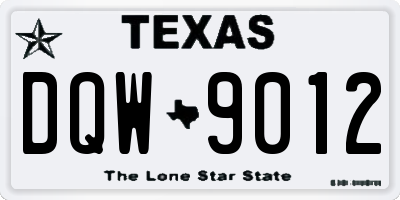 TX license plate DQW9012