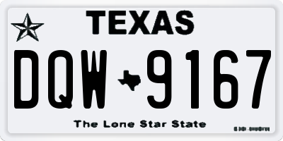 TX license plate DQW9167