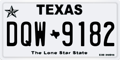 TX license plate DQW9182