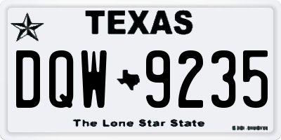 TX license plate DQW9235
