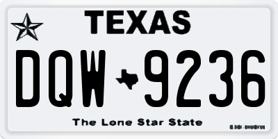 TX license plate DQW9236