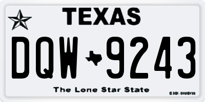 TX license plate DQW9243