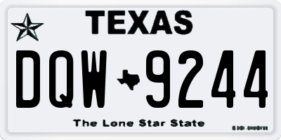 TX license plate DQW9244
