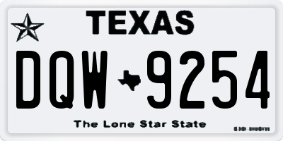 TX license plate DQW9254