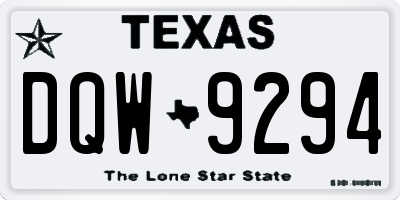 TX license plate DQW9294