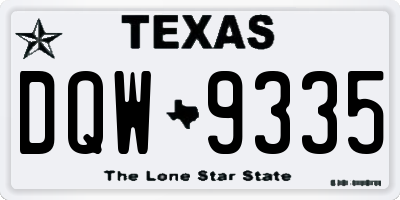 TX license plate DQW9335