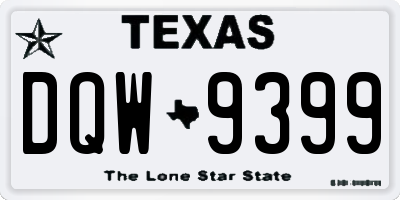 TX license plate DQW9399