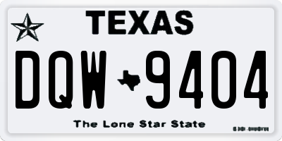 TX license plate DQW9404