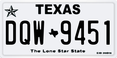 TX license plate DQW9451