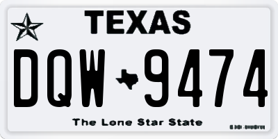 TX license plate DQW9474