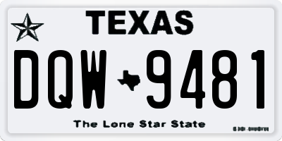 TX license plate DQW9481