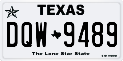 TX license plate DQW9489