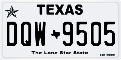 TX license plate DQW9505