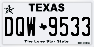 TX license plate DQW9533