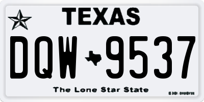 TX license plate DQW9537