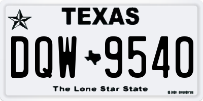 TX license plate DQW9540