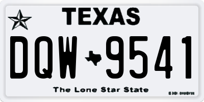 TX license plate DQW9541
