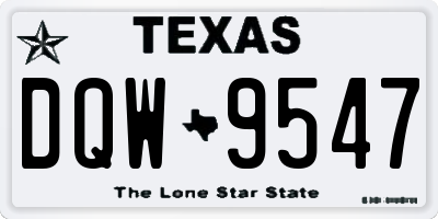 TX license plate DQW9547