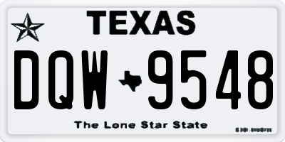 TX license plate DQW9548