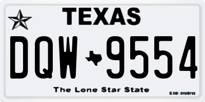 TX license plate DQW9554