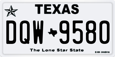 TX license plate DQW9580