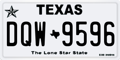 TX license plate DQW9596
