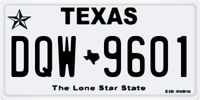 TX license plate DQW9601