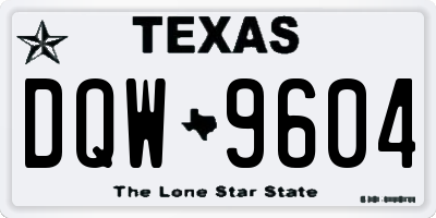 TX license plate DQW9604