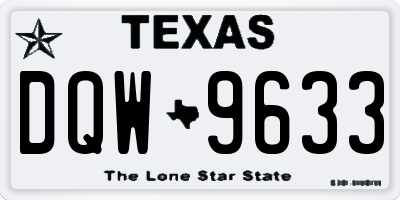 TX license plate DQW9633