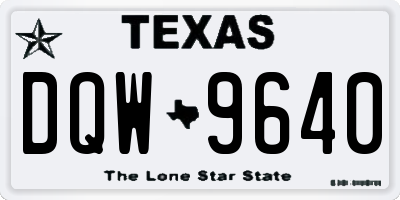 TX license plate DQW9640