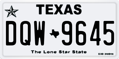 TX license plate DQW9645