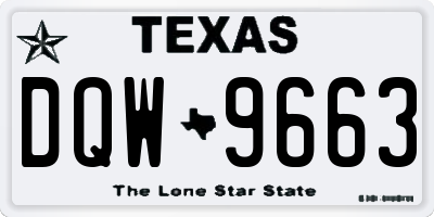 TX license plate DQW9663