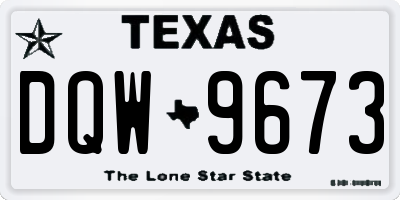 TX license plate DQW9673