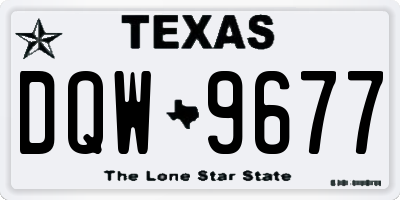 TX license plate DQW9677