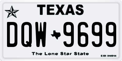 TX license plate DQW9699