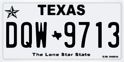TX license plate DQW9713