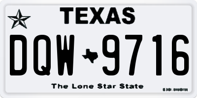 TX license plate DQW9716