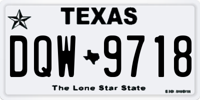 TX license plate DQW9718