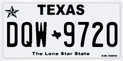 TX license plate DQW9720