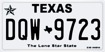 TX license plate DQW9723