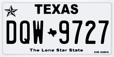 TX license plate DQW9727