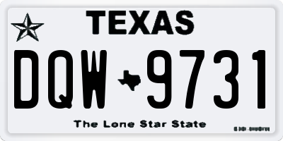 TX license plate DQW9731