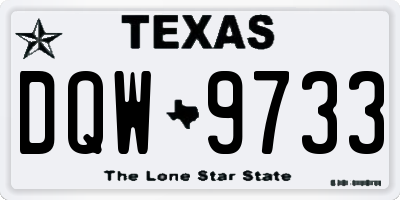 TX license plate DQW9733
