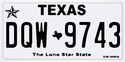 TX license plate DQW9743