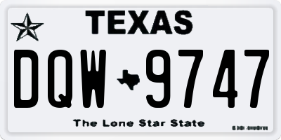 TX license plate DQW9747