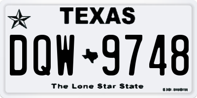 TX license plate DQW9748