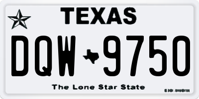 TX license plate DQW9750